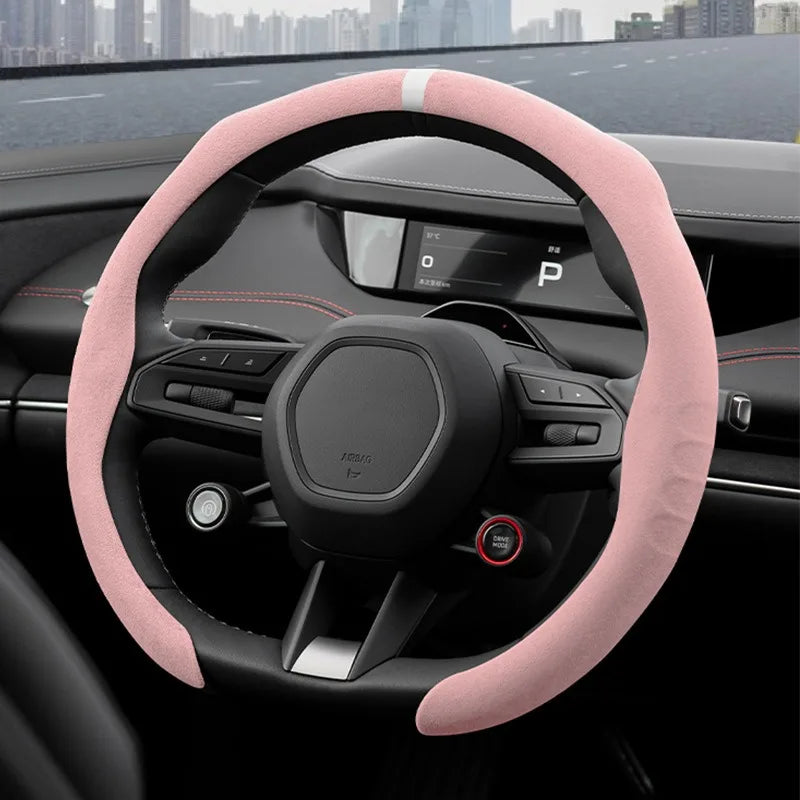 Rayfone Universal Non-Slip Suede Steering Wheel Cover, 15 Inch