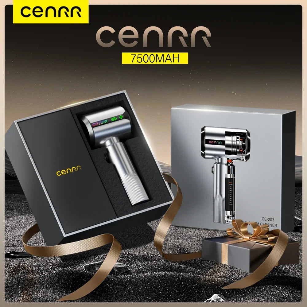 CENRR Wireless Car Vacuum Cleaner | 7500mAh Handheld Portable with LED Display