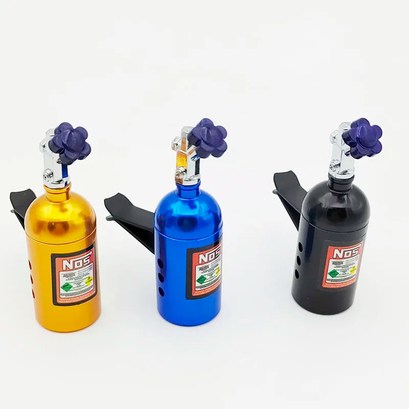 Car Air Freshener Blue Aluminum Scent Bottle Solid Balm Refill