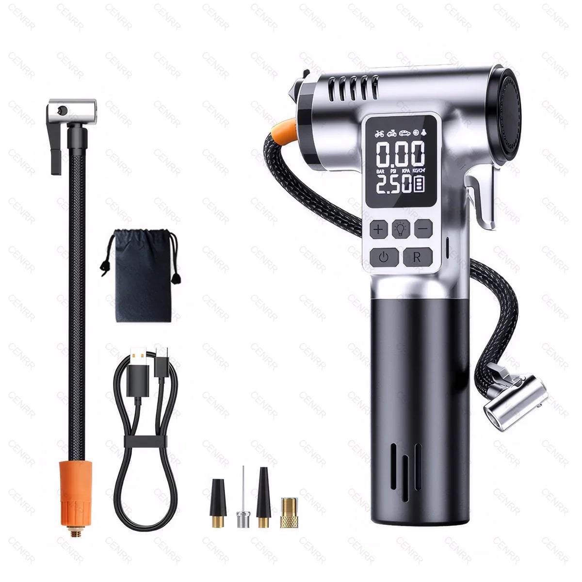 Wireless Car Tire Inflator | Portable Air Compressor with Emergency Tools