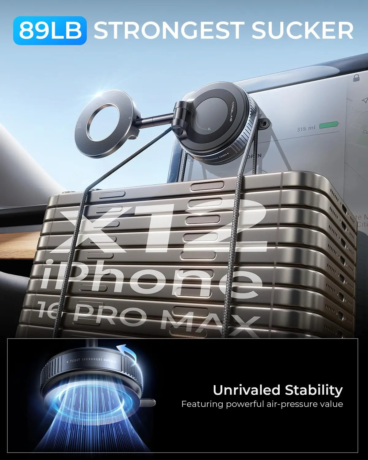 MagSafe Car Phone Holder | Universal Magnetic Mount for iPhone and Android