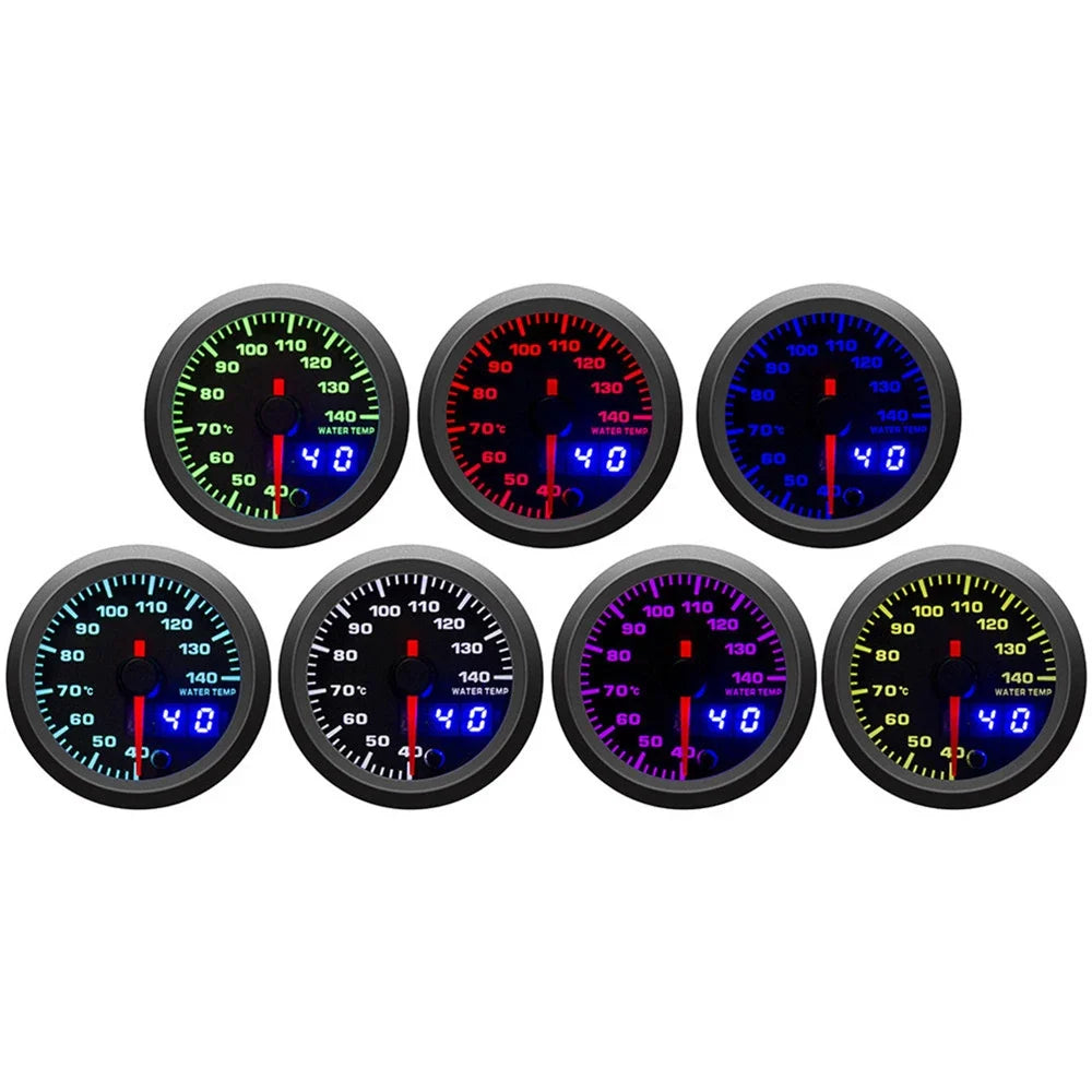 52mm Car Water Temperature Gauge | 7-Color Backlight with Sensor Kit