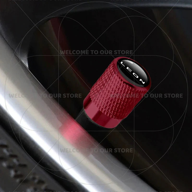 Aluminum Racing Flag Tire Valve Caps 4Pcs