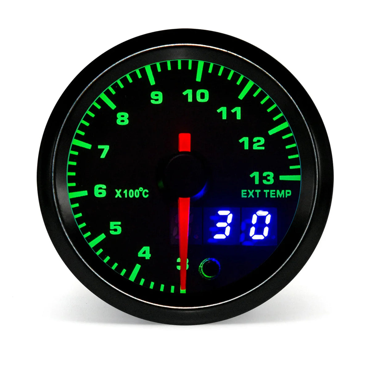 52mm 7 Color LED Dual Display Gauge | Boost, Oil Temp, Voltmeter, Tachometer