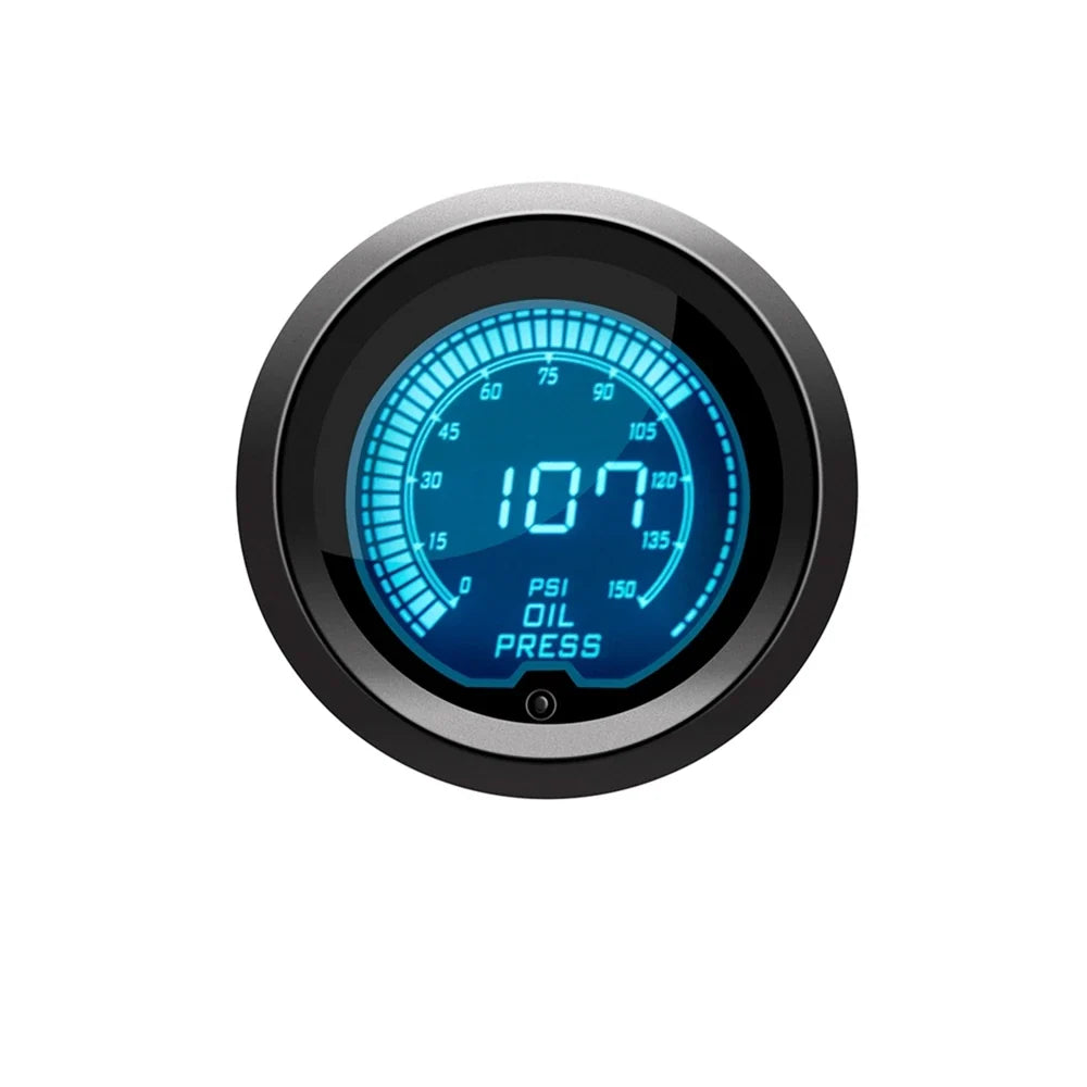 52mm Car Gauge Set | 7 Color LCD Digital Tachometer Boost Oil Temp Voltmeter