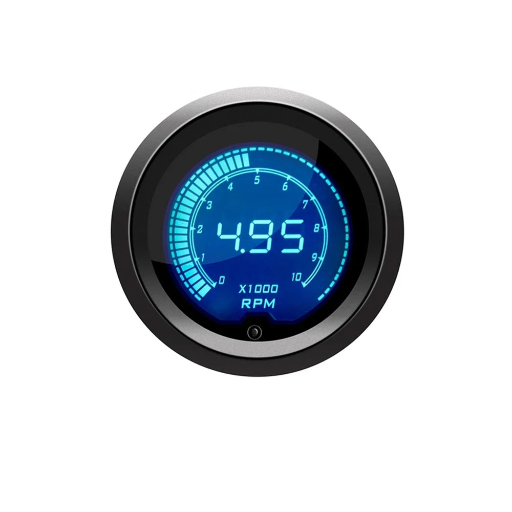 52mm Car Gauge Set | 7 Color LCD Digital Tachometer Boost Oil Temp Voltmeter