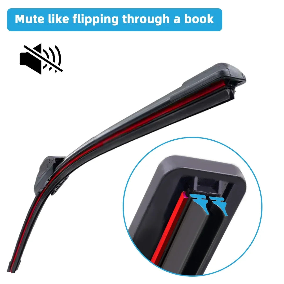 Universal Wiper Blades Double Rubber | J/U-Shaped Car Front Windshield Wiper Replacement 1 Pack