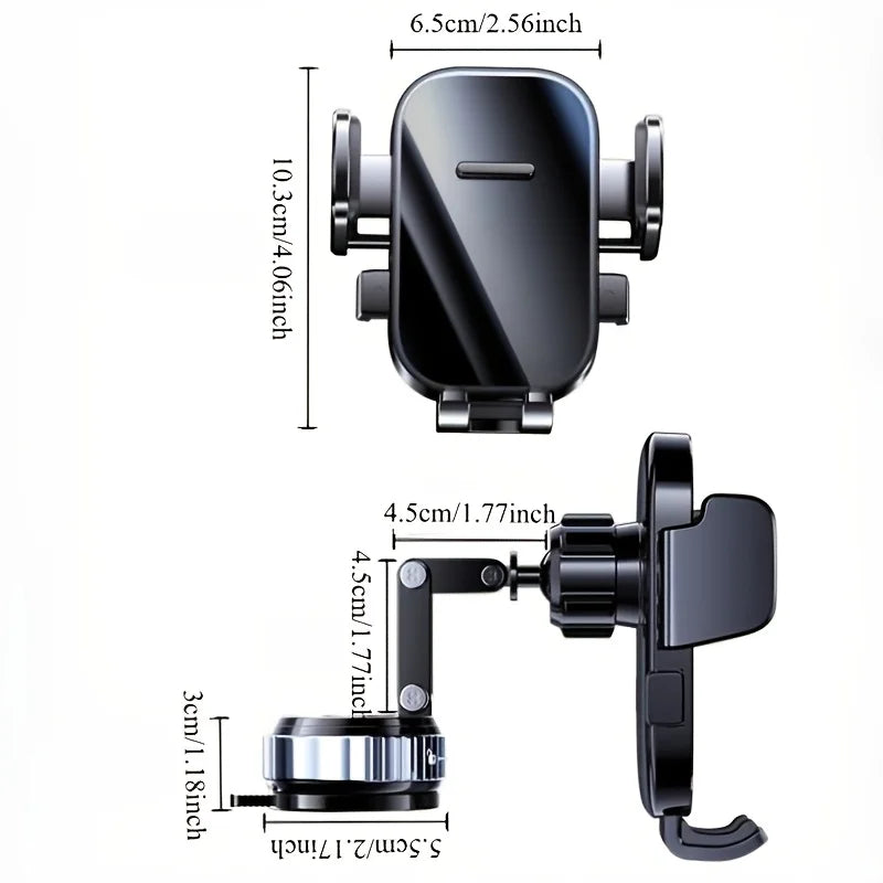 Lcars 2025 Car Dashboard Phone Holder | Strong Vacuum Suction Metal Base