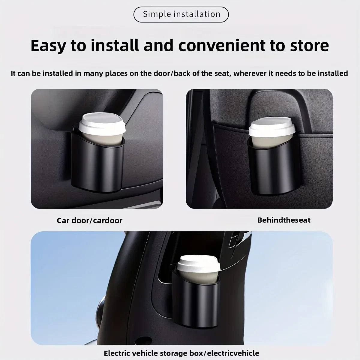 Car Door Cup Holder Box | Back Clip Drink Rack Storage Bin
