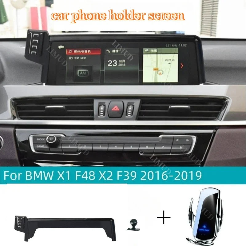 NoEnName_Null Phone Holder for BMW X1 F48 X2 F39 2016-2019 with Wireless Charging