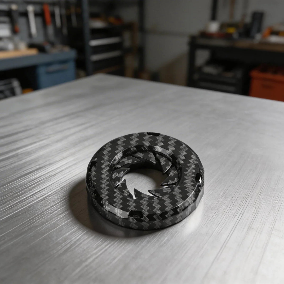 Carbon Fiber Style Start Stop Button Cover | Protective Ring