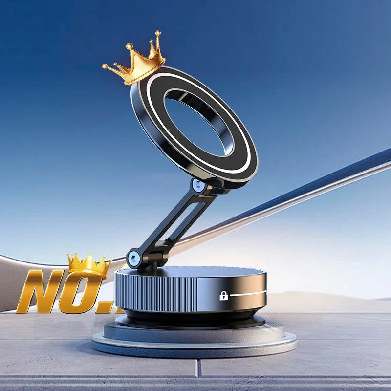 Foldable Magnetic Phone Holder | 360° Adjustable Vacuum Car Mount for Car, Desk, Bathroom
