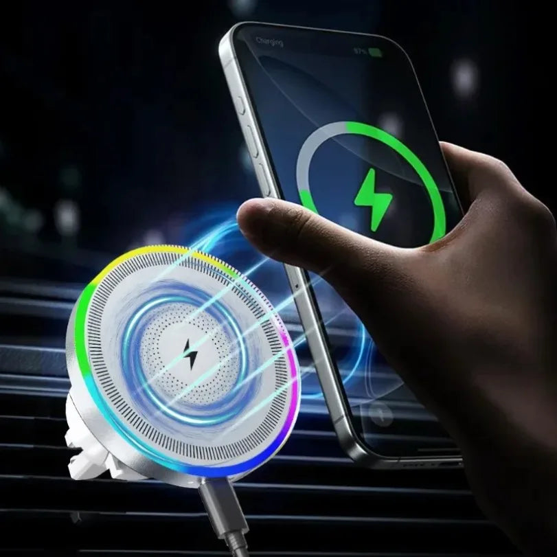 FAST RGB Light Car Magnetic Phone Holder | Wireless Charger for Magsafe iPhone