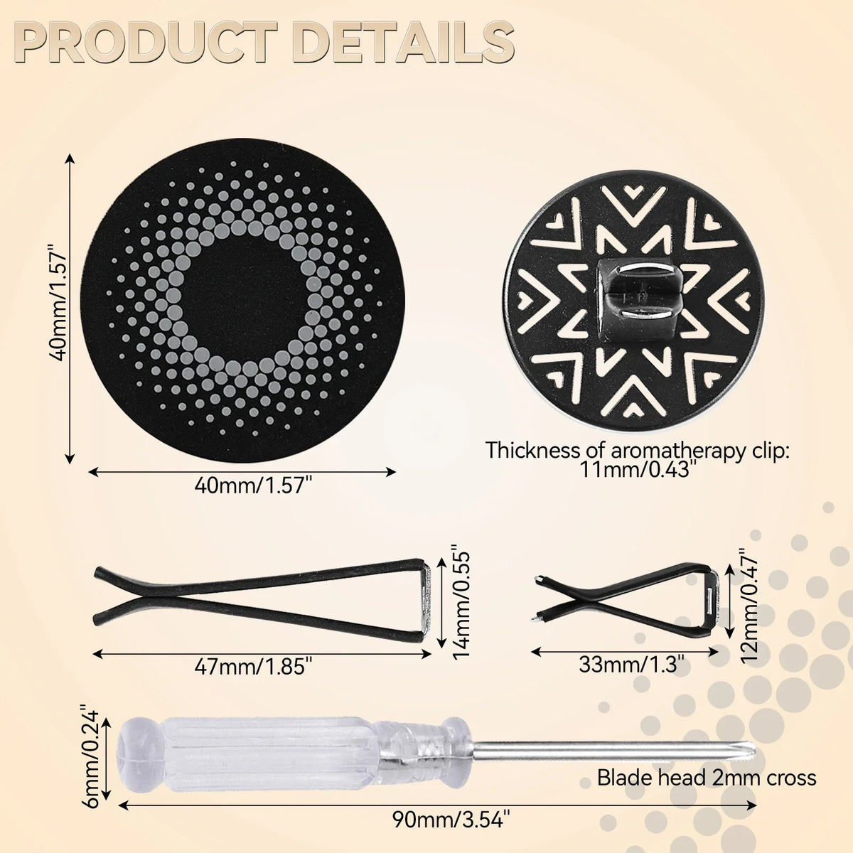 Car Vent Air Freshener Diffuser Alloy Clip 38 MM