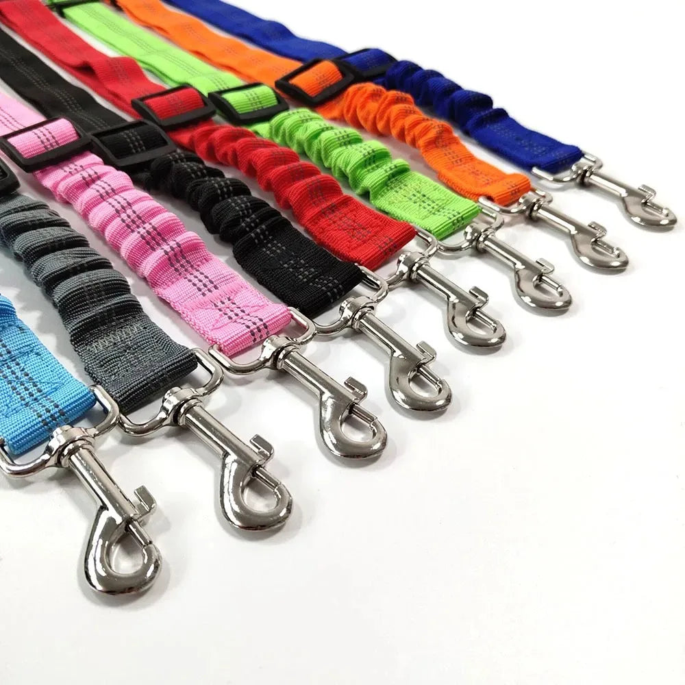 Reflective Dog Seat Belt for Cars | Adjustable Nylon Safety Harness with Bungee
