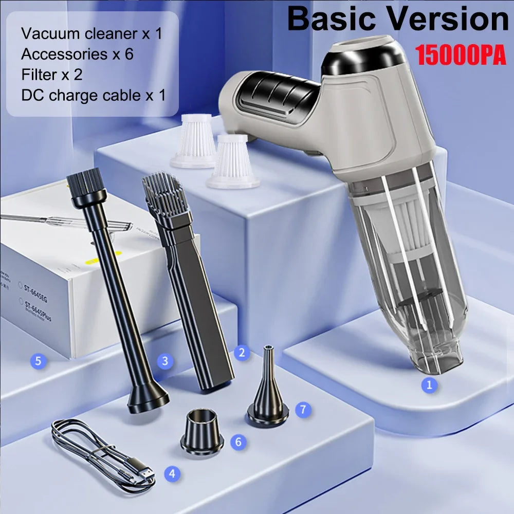 Wireless Car Vacuum Cleaner 95000PA | Cordless Handheld with Blower