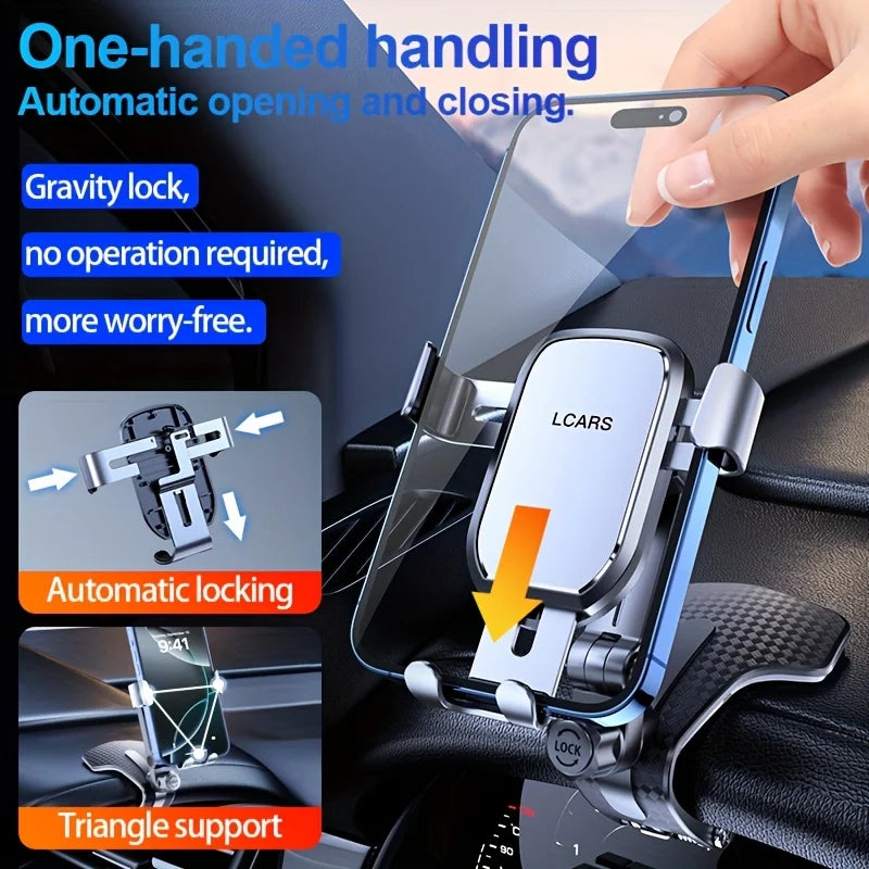 Lcars Car Phone Holder with Metal-Textured Finish and ABS Material