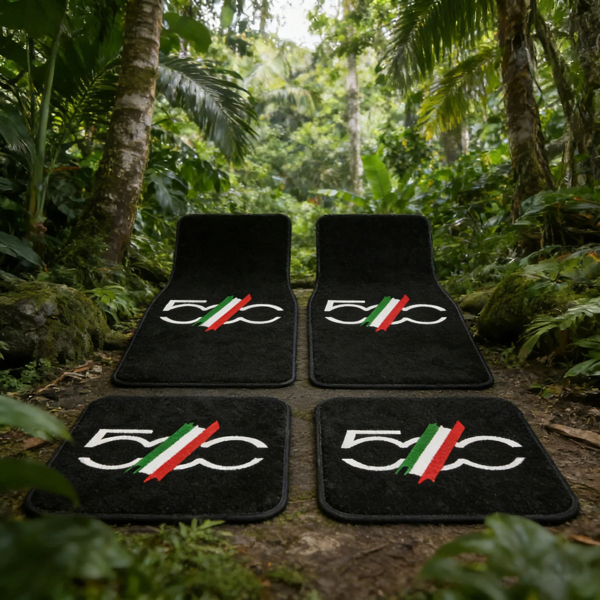 FIAT 500 Pattern Car Mats 4 Pcs