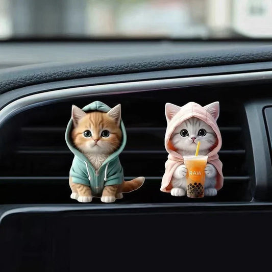Cat Car Vent Clip Air Freshener Diffuser | Pink or Green