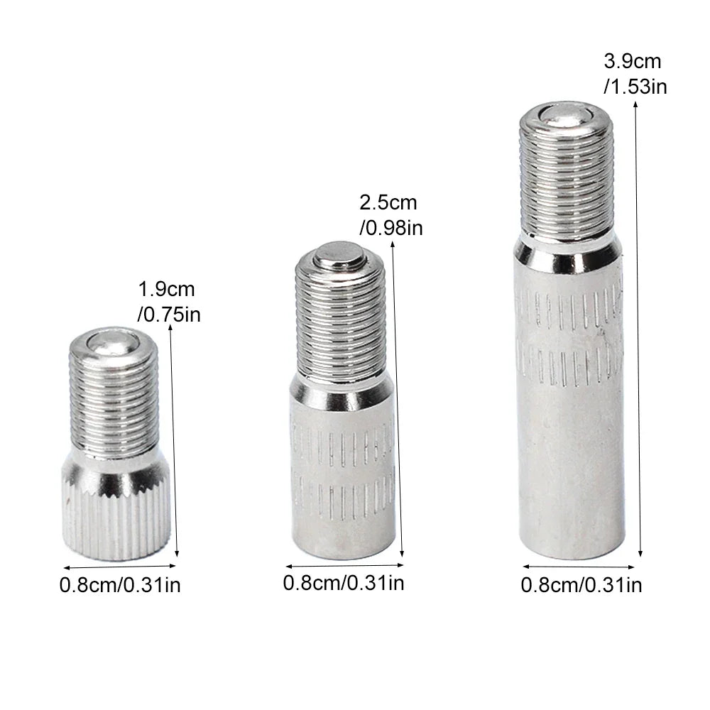 Screw-on Valve Cap Stem Extension | Chrome Plated Brass Tire Valve Adapter