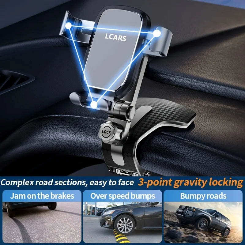 Lcars Car Phone Holder with Metal-Textured Finish and ABS Material