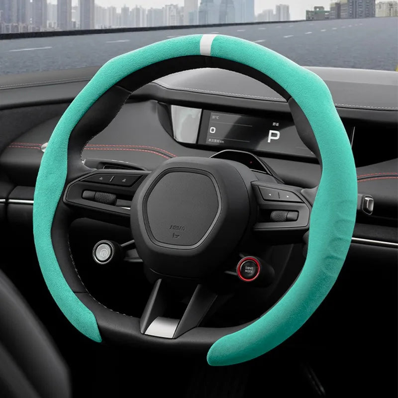 Rayfone Universal Non-Slip Suede Steering Wheel Cover, 15 Inch