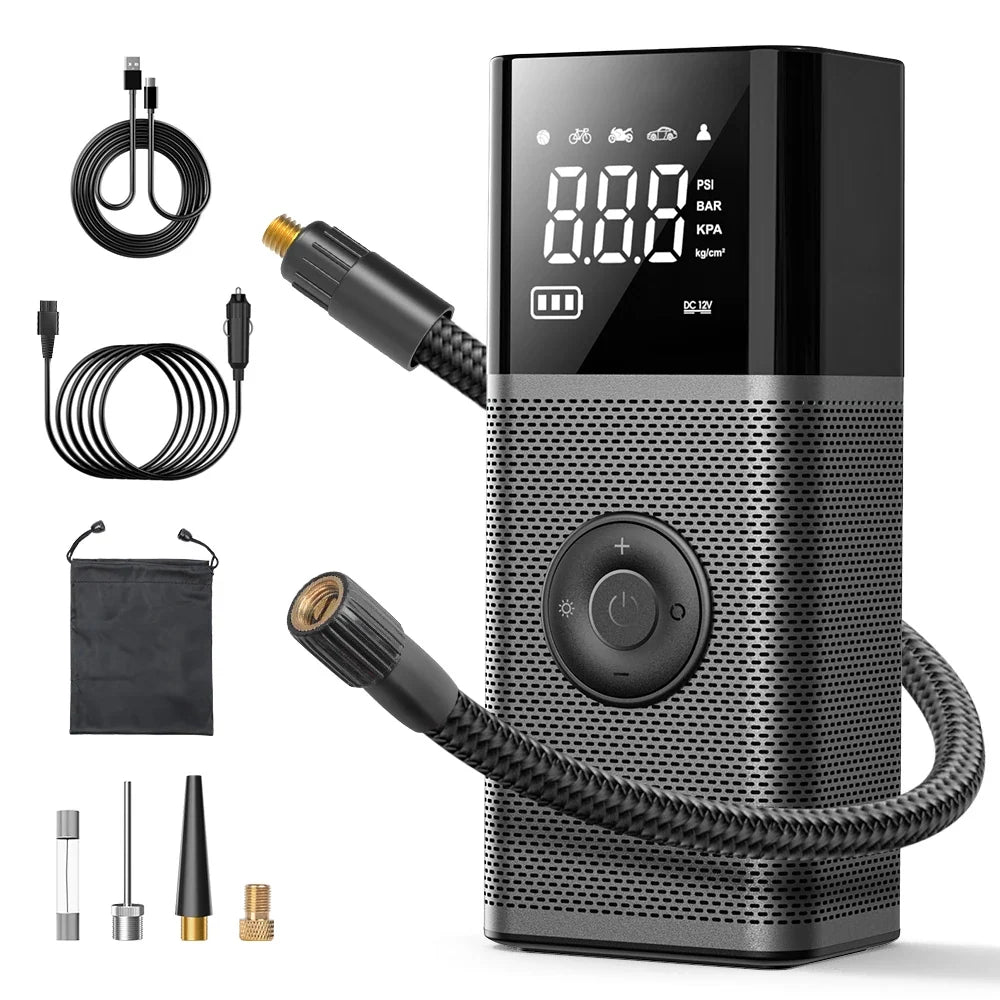 CARSUN Portable Tire Inflator | Wireless Rechargeable Air Pump for Car, Motorcycle, Bike