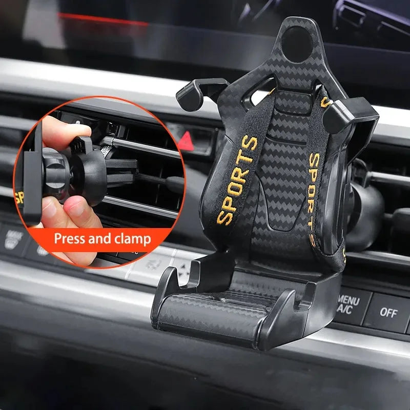 2025 Racing Seat Car Phone Holder | Suction Cup Smartphone Mount