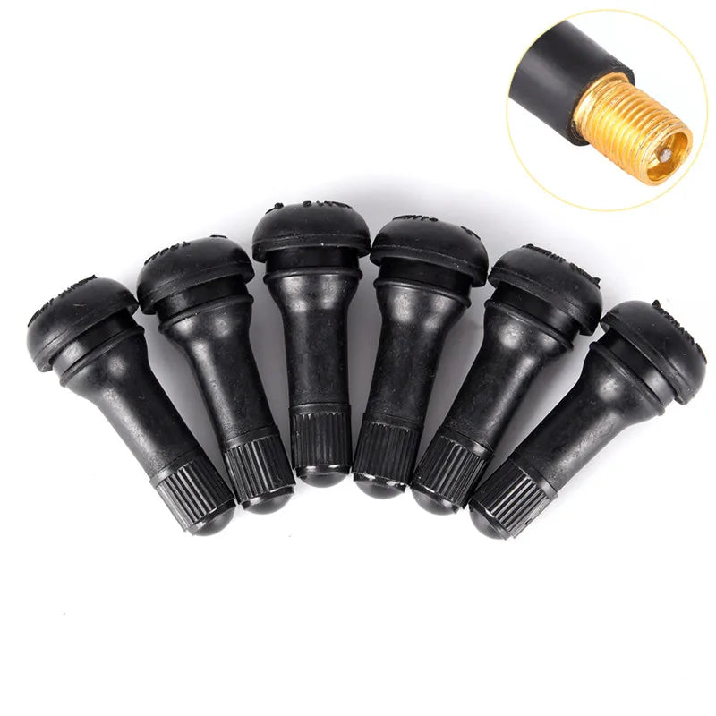 5PCs/set TR413 Tubeless Car Tire Valve Stems with Caps | Durable Rubber Tyre Valves