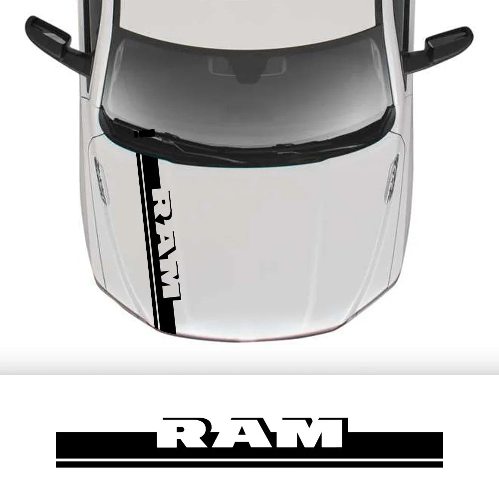 Hood Stripe Kit Decal for Dodge RAM 1500 / 2500 / 3500 Rebel / TRX | Vinyl Truck Sticker
