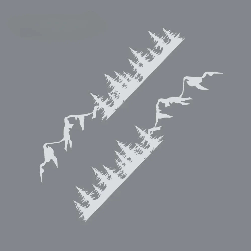 Mountain Forest Car Decals, Waterproof PVC, 2 Pack