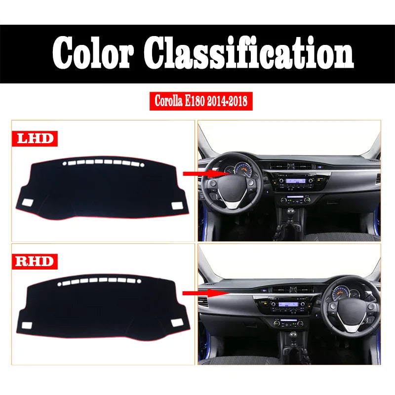 Car Dashboard Cover Dash Anti-UV Mat For Toyota Corolla E180 E150 2006-2018