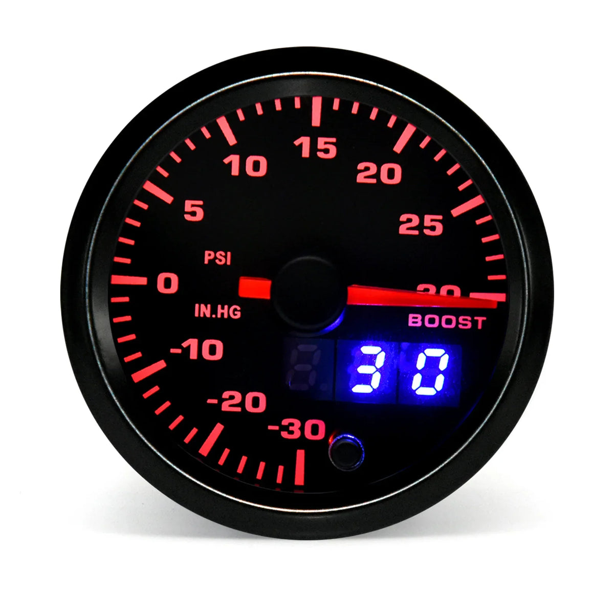 52mm 7 Color LED Dual Display Gauge | Boost, Oil Temp, Voltmeter, Tachometer