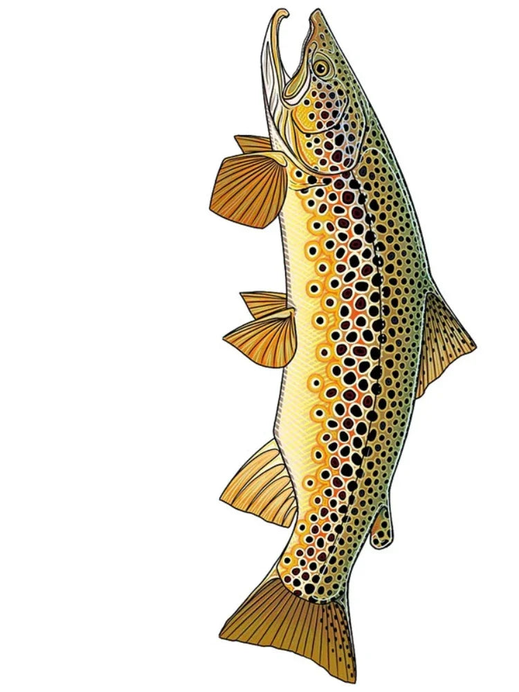 Wild Brown Trout Car Sticker PVC Decal