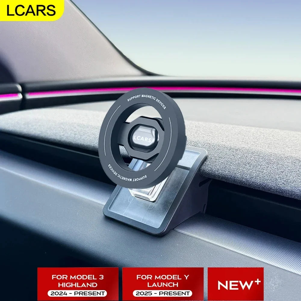 Anti Vibration Magnetic Phone Car Mount | Compatible with Tesla Model Y 2025 and Model 3 Highland 2024