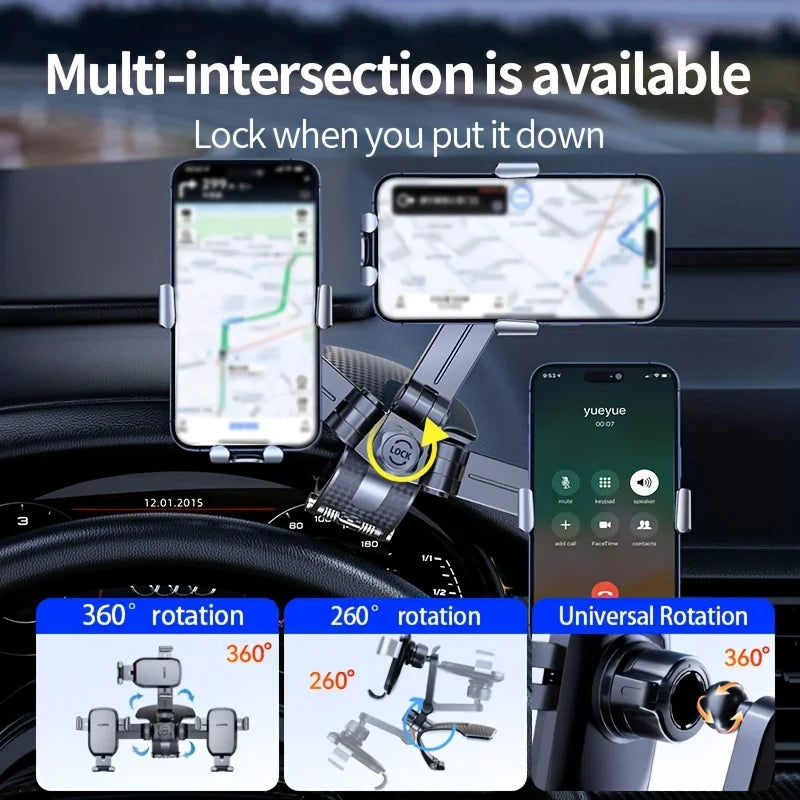 Lcars Car Phone Holder with Metal-Textured Finish and ABS Material