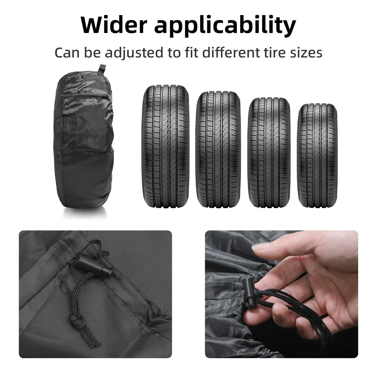Spare Tire Cover 1/2/4PCS Weatherproof Dust-Proof Polyester Bag