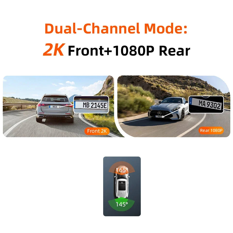 Acceo 4G LTE Car Dashcam with GPS Tracking | 2K Front and Rear Camera