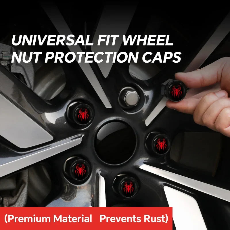 20Pcs Universal Black Car Wheel Hub Nut Protective Caps | ABS Rust Proof Waterproof Tire Nut Covers