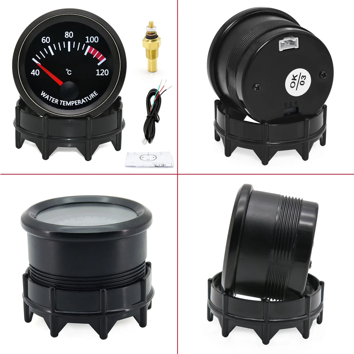 52mm Car Gauge Set | Water Temp Oil Temp Voltmeter Oil Pressure Boost Gauge