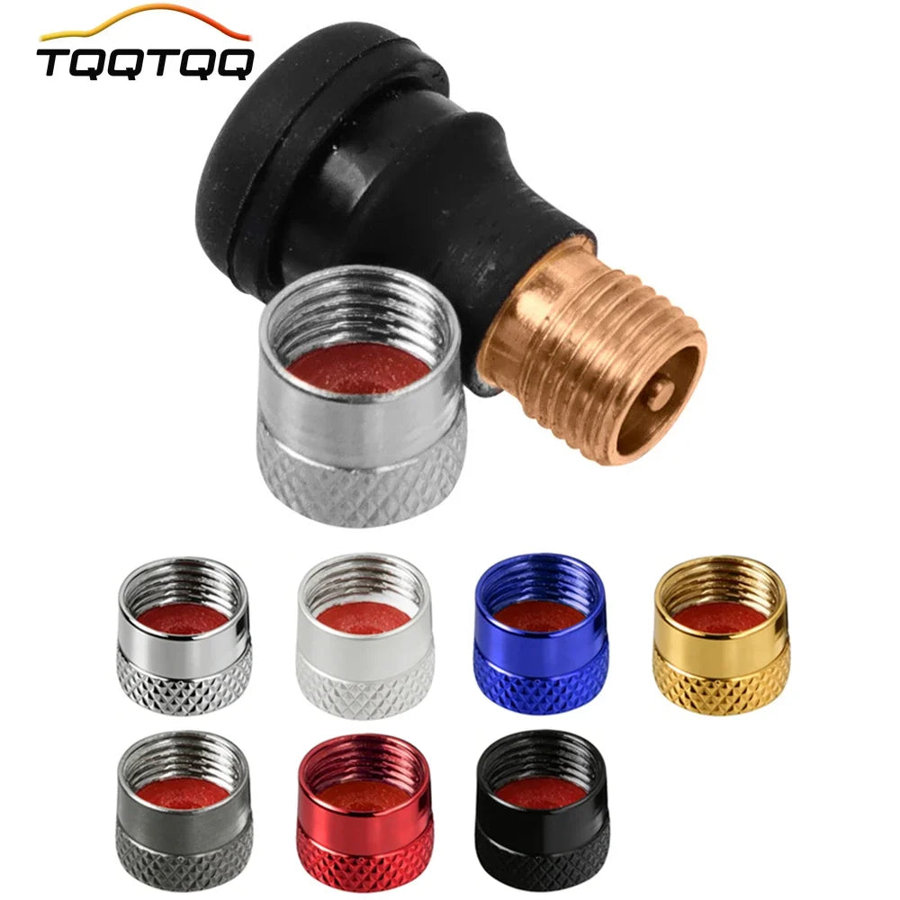 4PCS Aluminum Alloy Tire Valve Stem Caps with O Rubber Ring