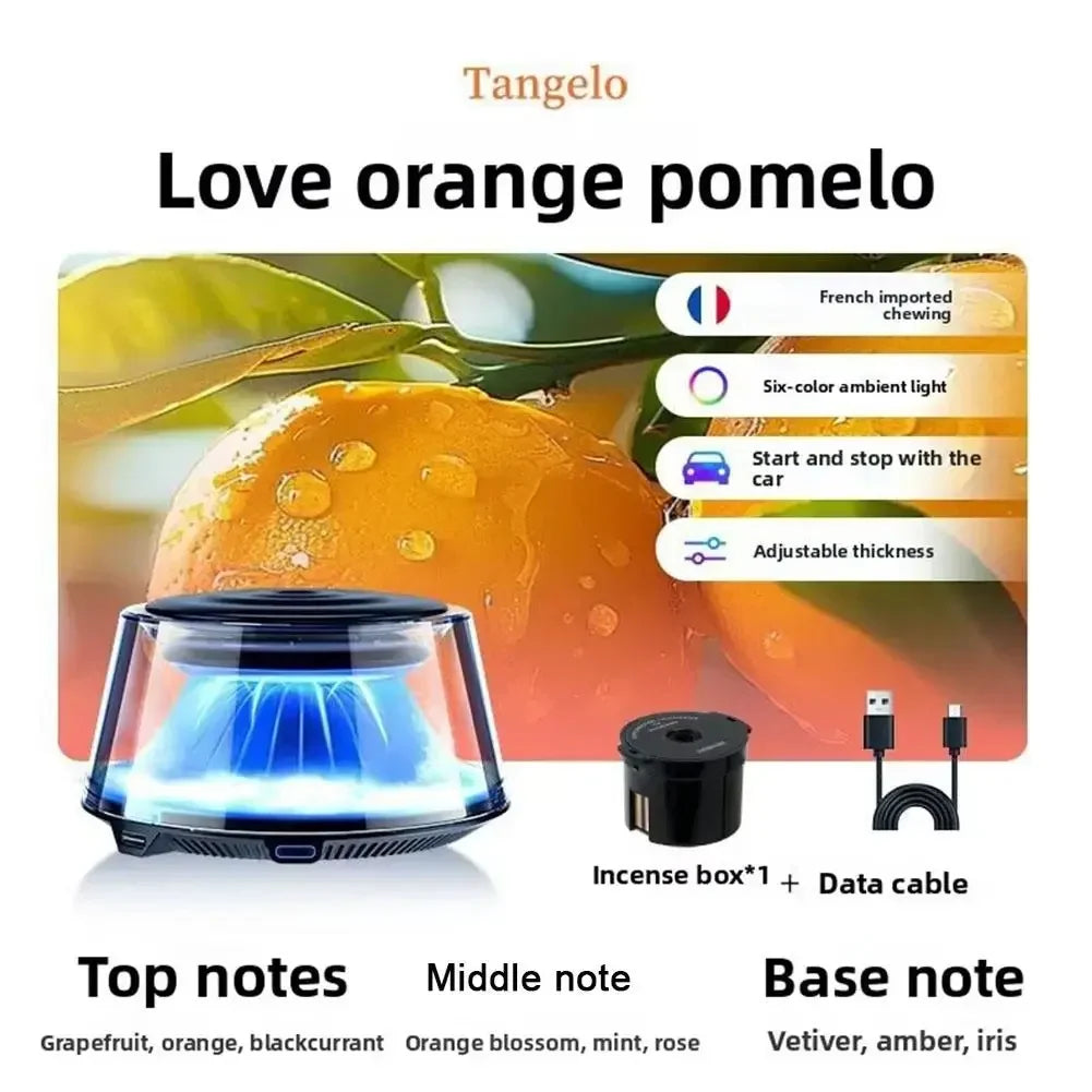 Car Fragrance Diffuser Rechargeable Mist Diffuser RGB Interior Light