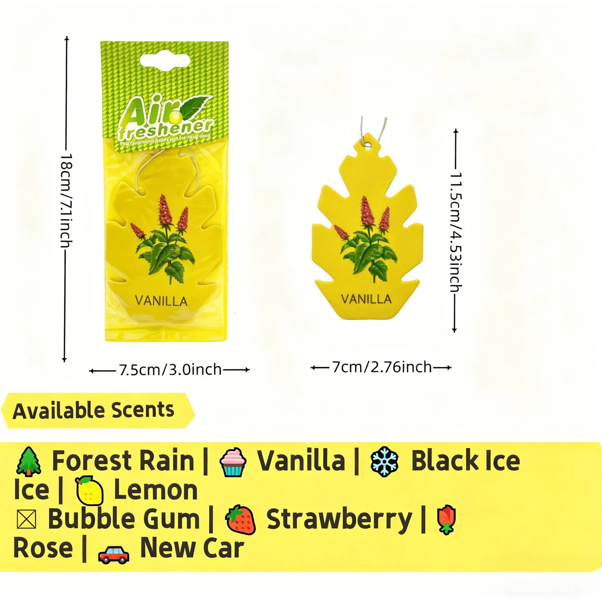 Leaf-Shaped Car Air Freshener Hanging Ornament