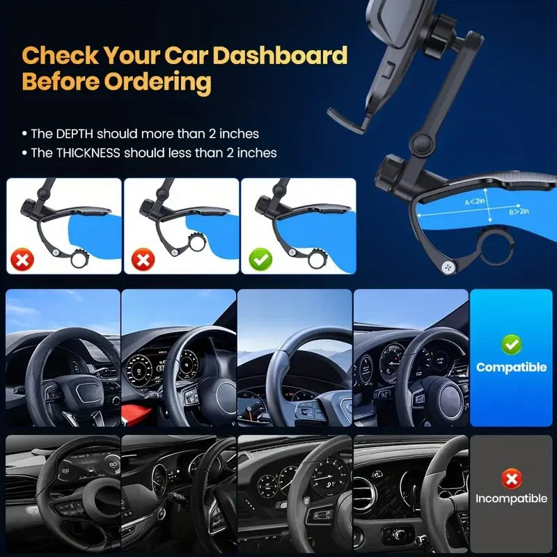 Car Phone Holder Dashboard Adjustable Fixed Navigation Bracket