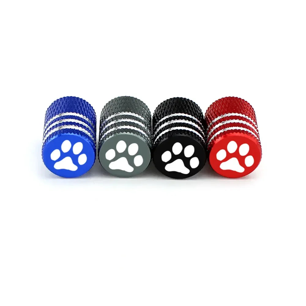 DSYCAR 4Pcs Bear's Paw Tire Stem Valve Caps | Aluminum Alloy Dustproof Car Tire Valve Covers
