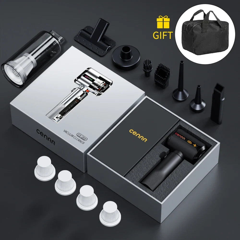 CENRR Wireless Car Vacuum Cleaner | 7500mAh Handheld Portable with LED Display