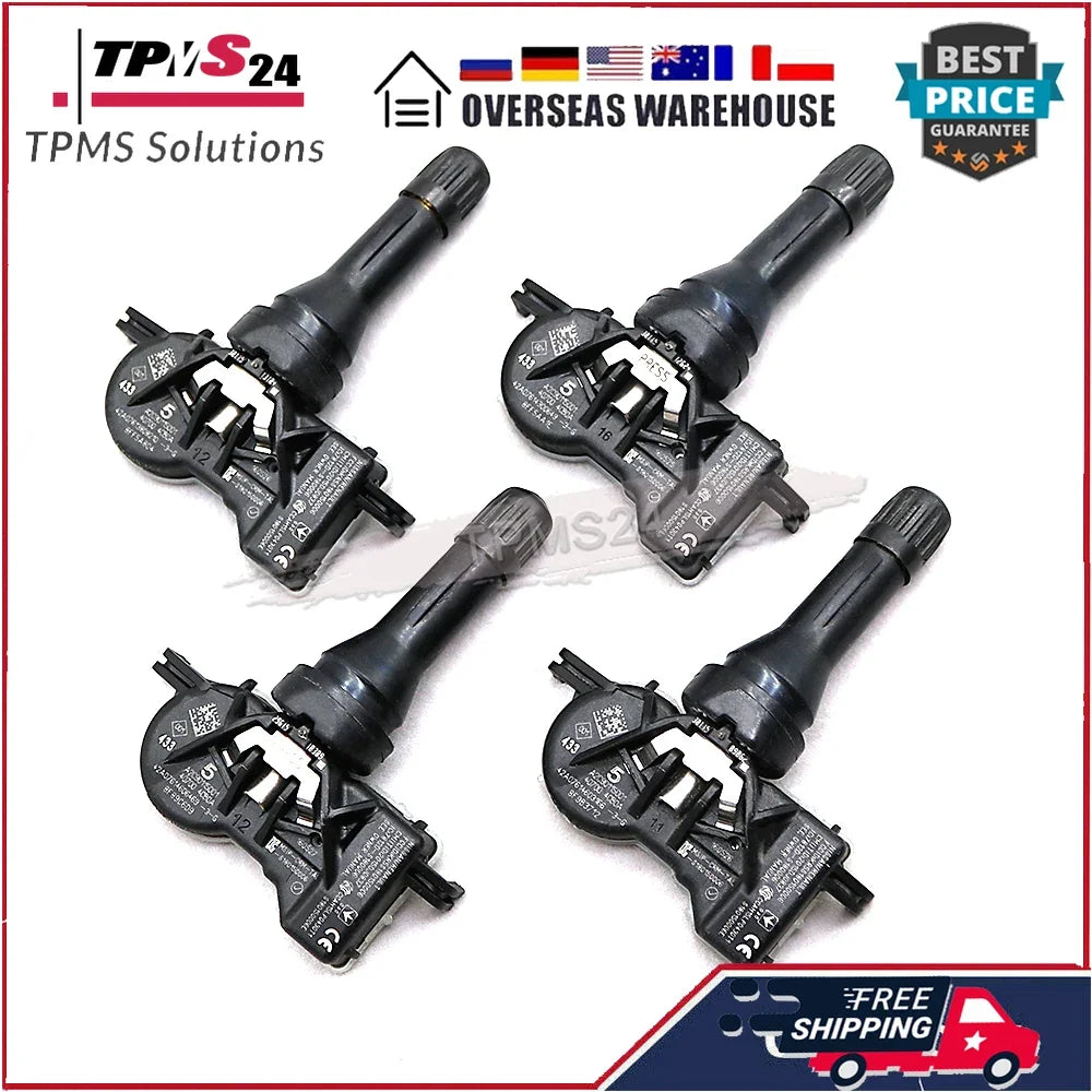 4PCS 433MHz TPMS Sensors for Alpine A110 Lada Nissan Renault | Pre-Programmed Tire Pressure Monitor