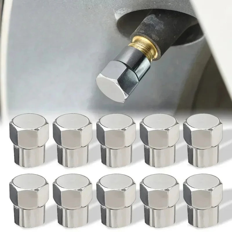 Chrome Tire Valve Caps with O-Ring, 40 Pcs
