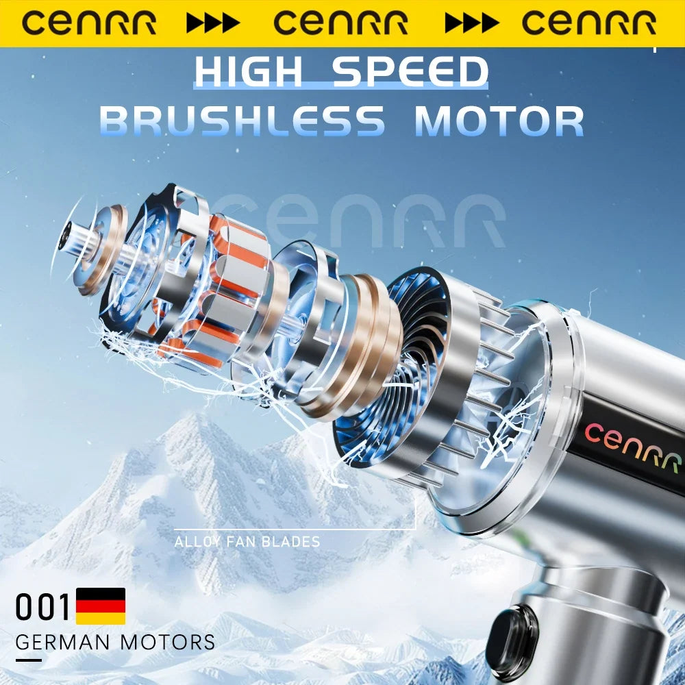CENRR Wireless Car Vacuum Cleaner | 7500mAh Handheld Portable with LED Display