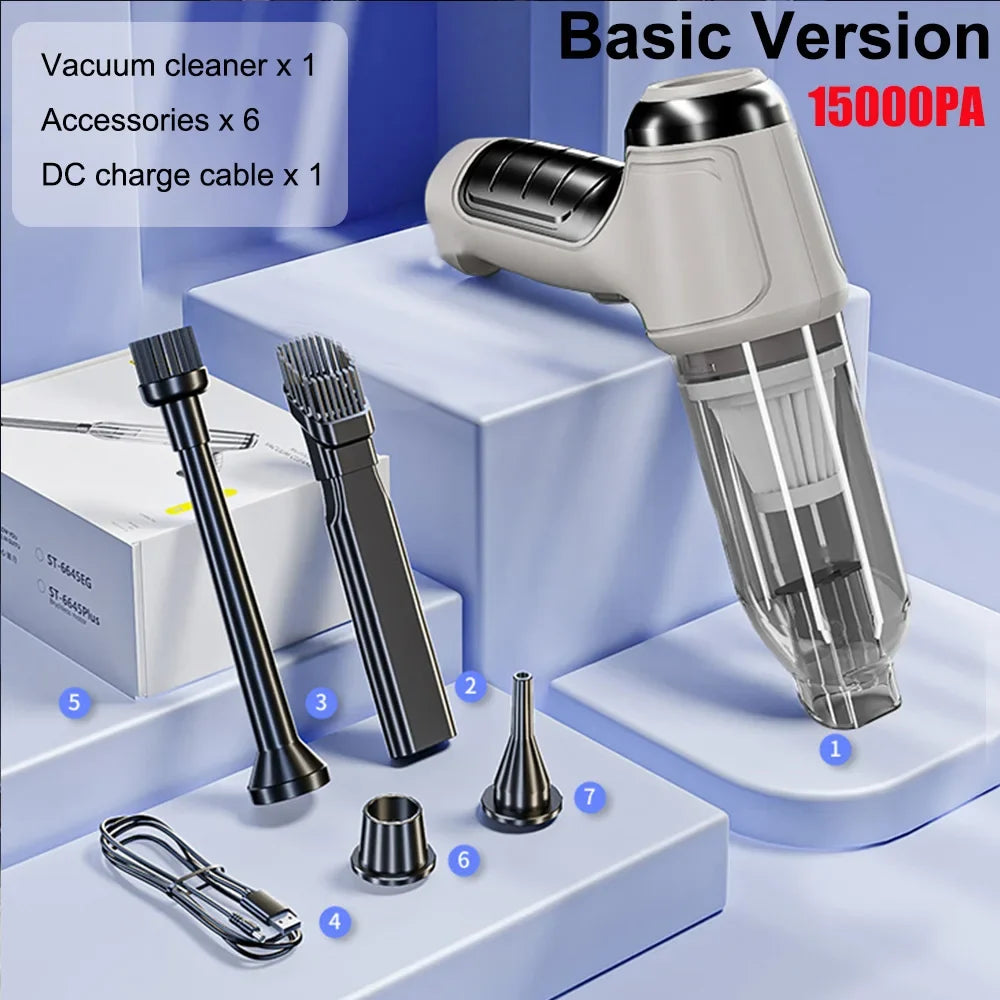 Wireless Car Vacuum Cleaner 95000PA | Cordless Handheld with Blower